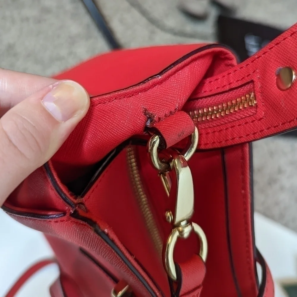 Kate Spade Hayden Cedar Street Red Leather Satchel Purse Bag